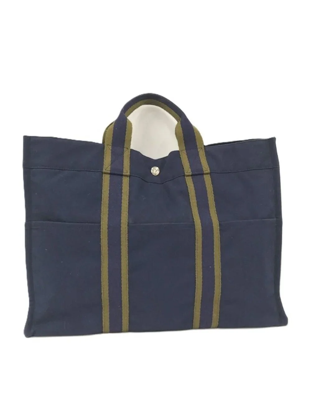 Hermes Fourre Tout PM Handbag Canvas Navy